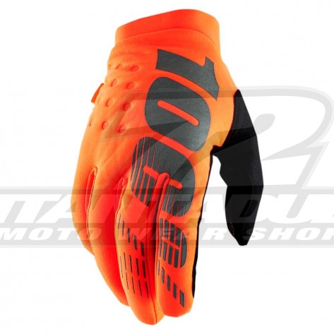 Guanti Motocross 100% BRISKER - Arancione Fluo Nero - Offerta Online