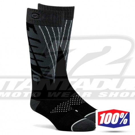 Calze Motocross 100% TORQUE Comfort - Nero Grigio Acciaio