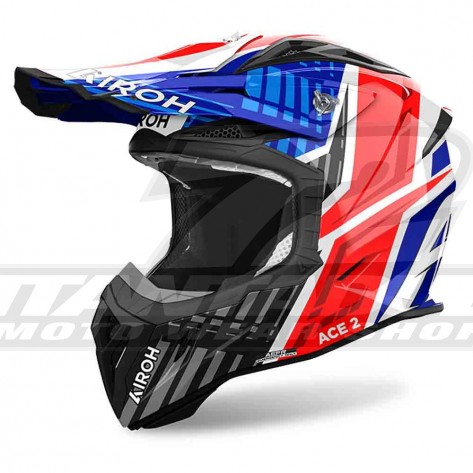 Casco Motocross Airoh AVIATOR ACE 2 Proud - Blu Rosso - Offerta
