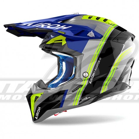 Casco Motocross Airoh AVIATOR 3 Hima - Blu - Offerta