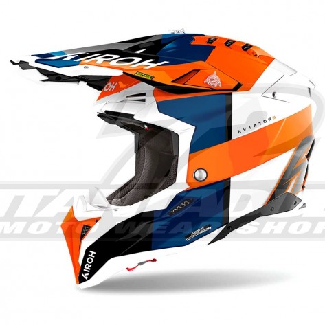 Casco Motocross Airoh AVIATOR 3 Monarch - Arancione - Offerta