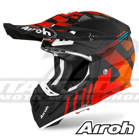 Casco Motocross Airoh AVIATOR ACE Nemesi - Arancione Opaco