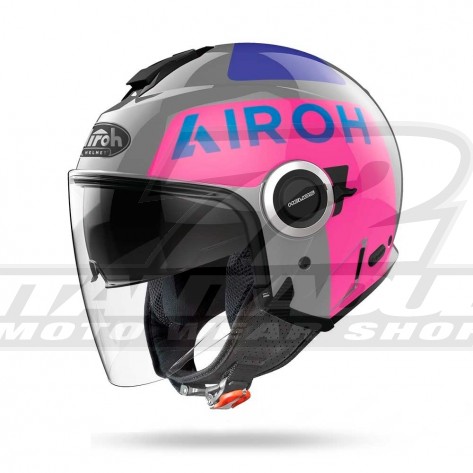 Casco Moto Jet Airoh HELIOS Up - Rosa