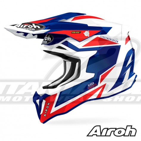 Casco Motocross Airoh STRYCKER Axe - Blu Rosso