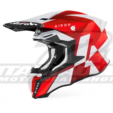 Casco Motocross Airoh TWIN 2.0 Lift - Rosso Opaco