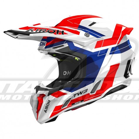 Casco Motocross Airoh TWIST 3 Dynasty - Rosso Blu - Offerta