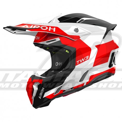 Casco Motocross Airoh TWIST 3 Fancy - Rosso - Offerta