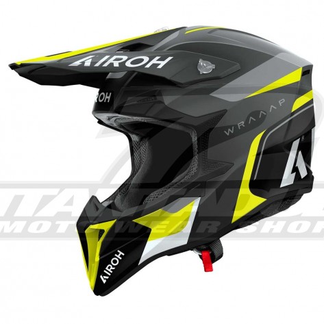 Casco Motocross Airoh WRAAAP Conquer - Giallo Opaco - Offerta