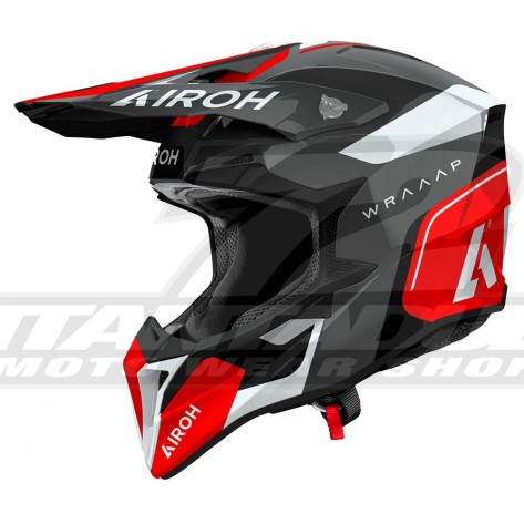 Casco Motocross Airoh WRAAAP Conquer - Rosso - Offerta