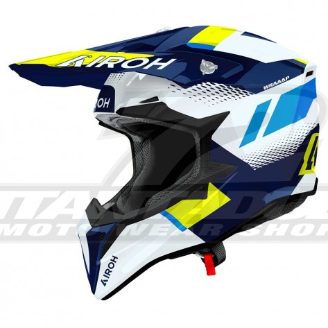 Casco Motocross Airoh WRAAAP Vision - Giallo Blu - Offerta