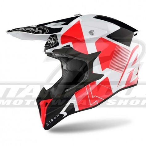 Casco Motocross Airoh WRAAP Raze - Rosso