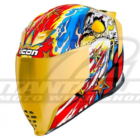 Casco Integrale Icon AIRFLITE Freedom Spitter - Oro
