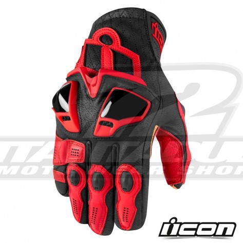 Guanti Moto Icon HYPERSPORT SHORT - Rosso