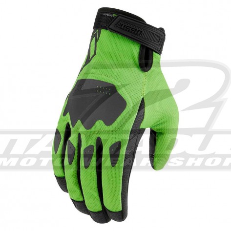Guanti Moto Icon HOOLIGAN CE - Verde - Offerta Online