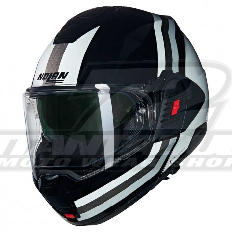 Casco Moto Nolan N120-1 Lineo 348 - Nero Bianco Argento - Offerta
