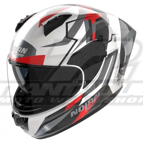 Casco Moto Nolan N60-6 SPORT Corsa 356 - Bianco Nero Rosso - Offerta