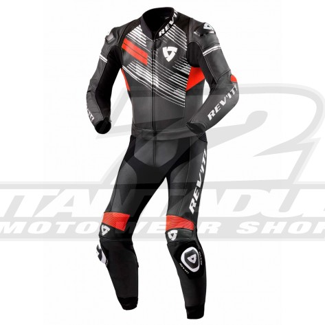 Tuta Pelle Divisibile Moto REV'IT! APEX - Nero Neon Rosso - Offerta Online
