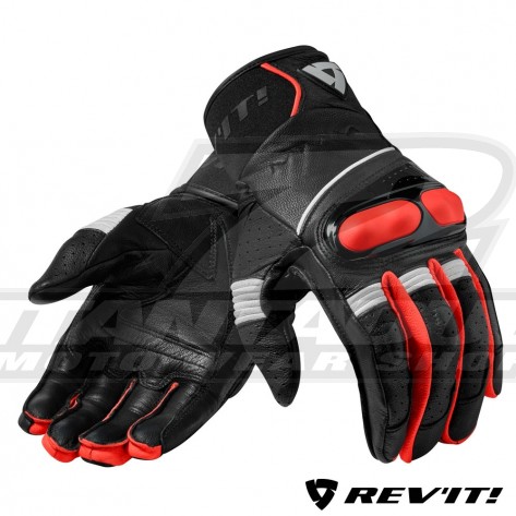 Guanti REV'IT! HYPERION - Nero Rosso Neon