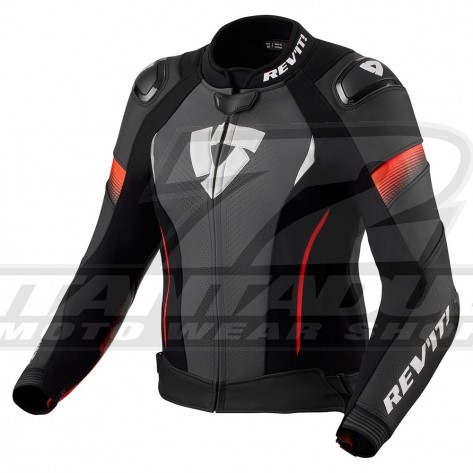 Giacca Moto Donna REV'IT! XENA 4 PRO LADIES - Nero Rosso Neon - Offerta