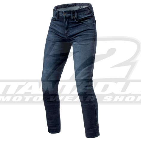 Jeans Moto REV'IT! CARLIN SK (Taglia Corta) - Blu Scuro Slavato - Offerta