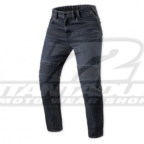 Jeans Moto REV'IT! MOTO 2 TF (Taglia Corta) - Blu Scuro Nero Slavato - Offerta