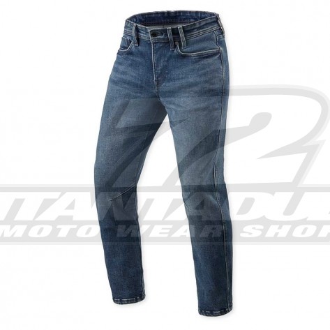 Jeans Moto REV'IT! DETROIT 3 TF (Taglia Extra Corta) - Blu Scuro Slavato - Offerta