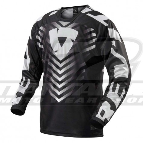 Maglia Motocross REV'IT! ROUGH - Nero Bianco