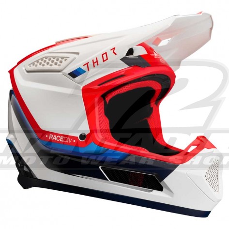 Casco Motocross Thor FLEET DEFY - Bianco Rosso Blu - Offerta