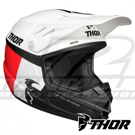 Casco Motocross Bambino Thor Youth SECTOR RACER - Bianco Blu Rosso