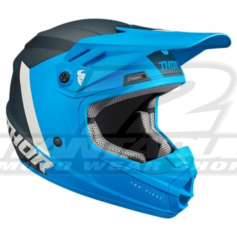 Casco Motocross Bambino Thor YOUTH SECTOR CHEV - Blu Grigio Chiaro