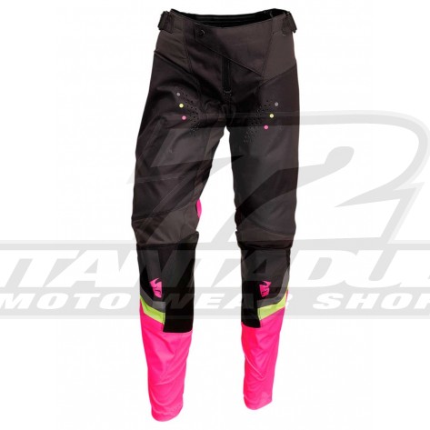 Pantaloni Cross Donna Thor WOMEN'S PULSE REV - Carbone Rosa Fluo