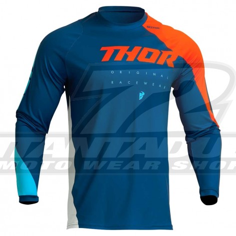Maglia Cross Thor SECTOR EDGE - Navy Rosso Arancione - Offerta Online