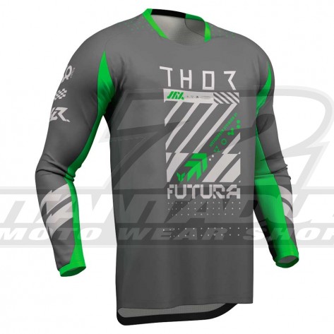 Maglia Cross Thor LAUNCHMODE FUTURA - Carbone Verde - Offerta