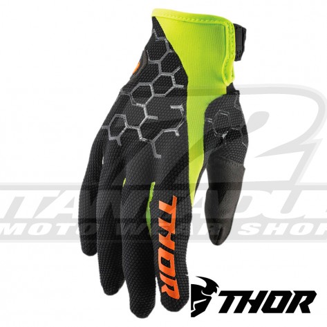 Guanti Cross Thor DRAFT - Nero Verde Acido