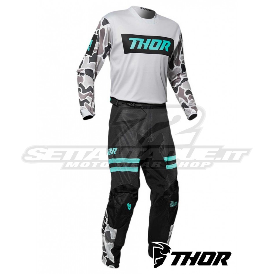 Completo Cross Thor PULSE AIR FIRE - Grigio Chiaro Nero | SETTANTADUE.IT