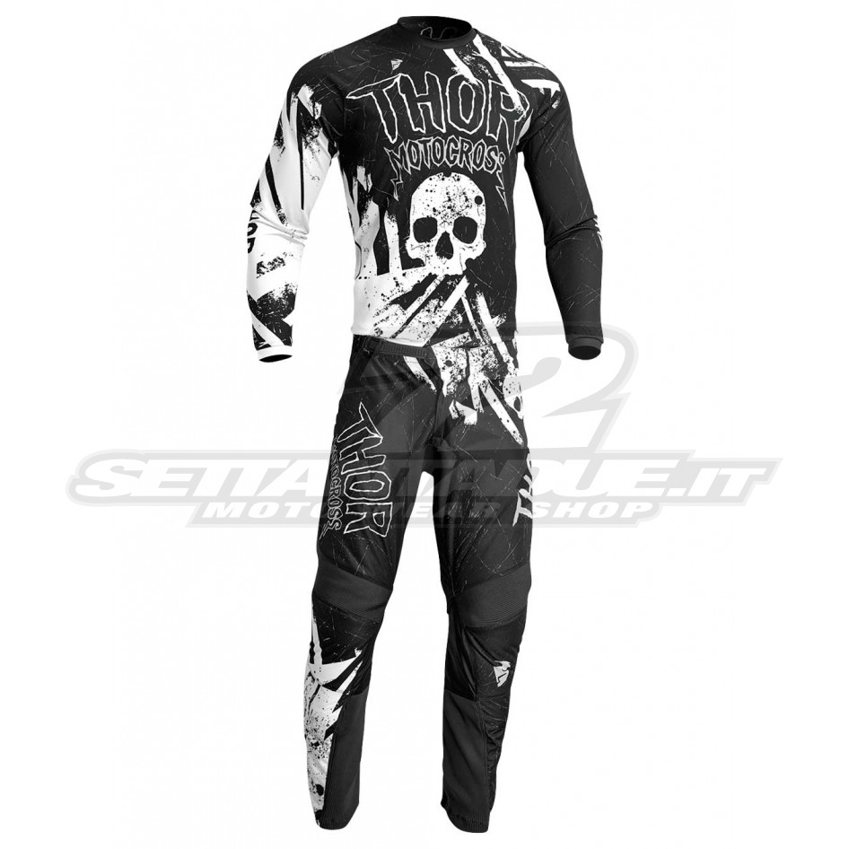 Completo Cross Bambino Thor YOUTH SECTOR GNAR - Nero Bianco