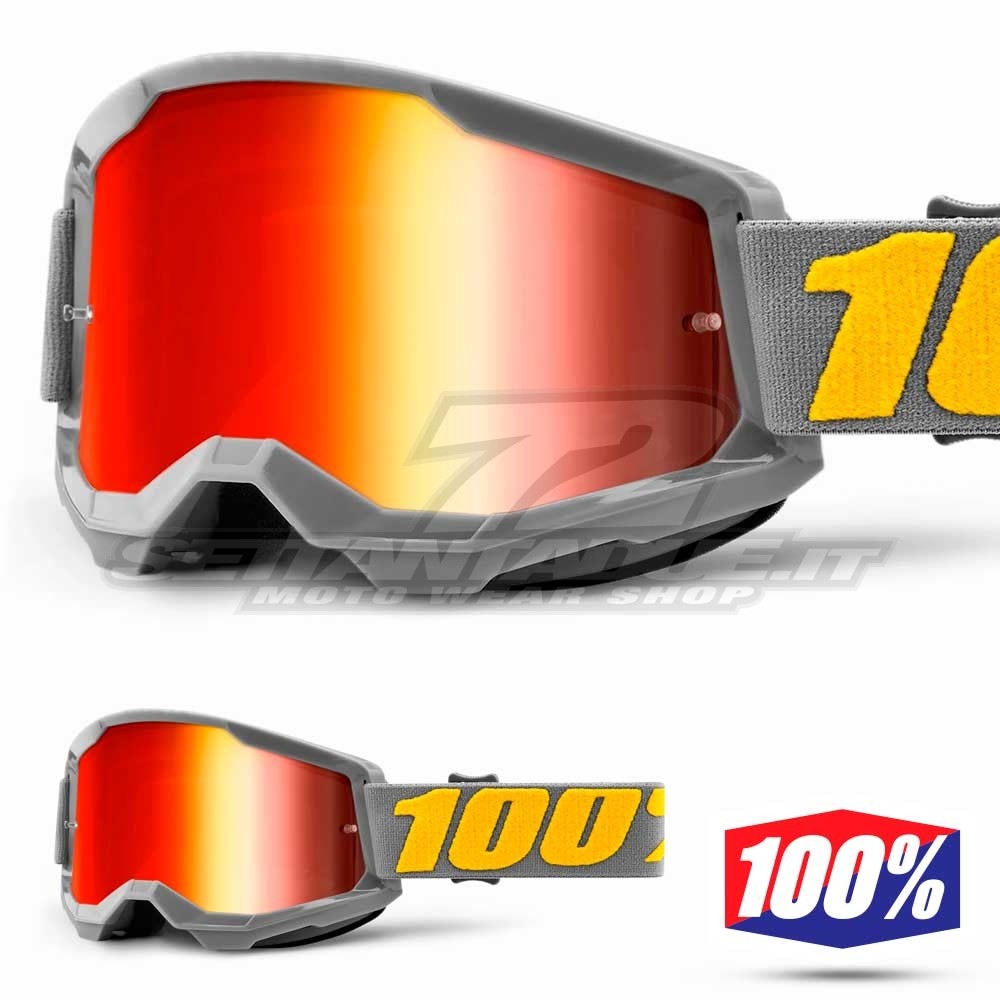 Maschera Cross 100% STRATA2 Izipizi - Lente Rosso Specchio | SETTANTADUE.IT