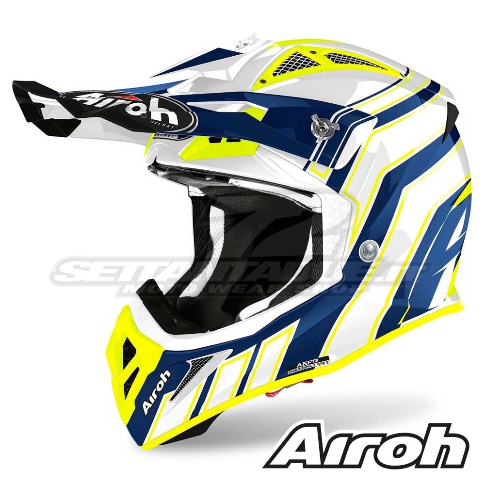 Casco Motocross Airoh AVIATOR ACE Art - Blu | SETTANTADUE.IT