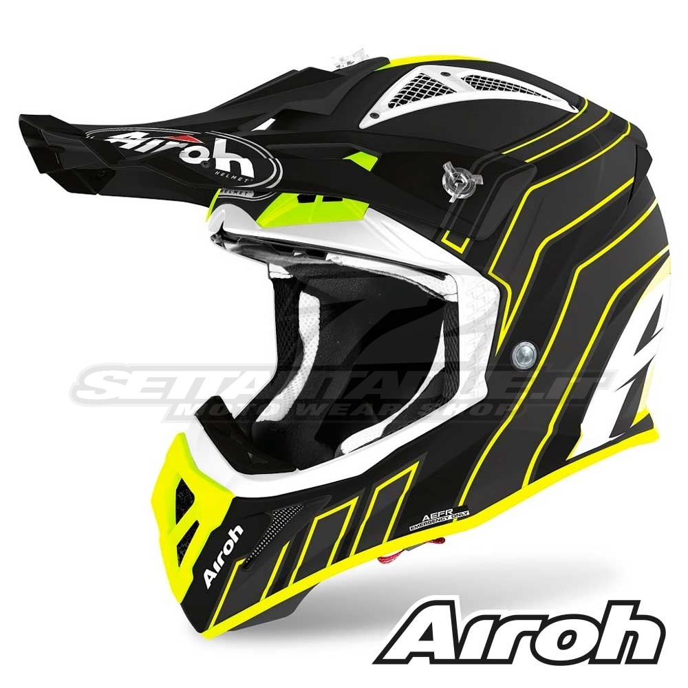 Casco Motocross Airoh AVIATOR ACE Art - Nero Opaco | SETTANTADUE.IT