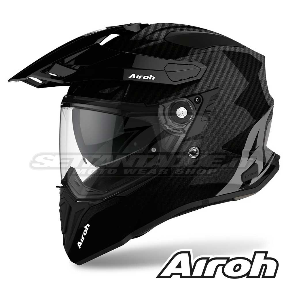 Casco Moto Crossover Airoh COMMANDER Carbon - Nero | SETTANTADUE.IT