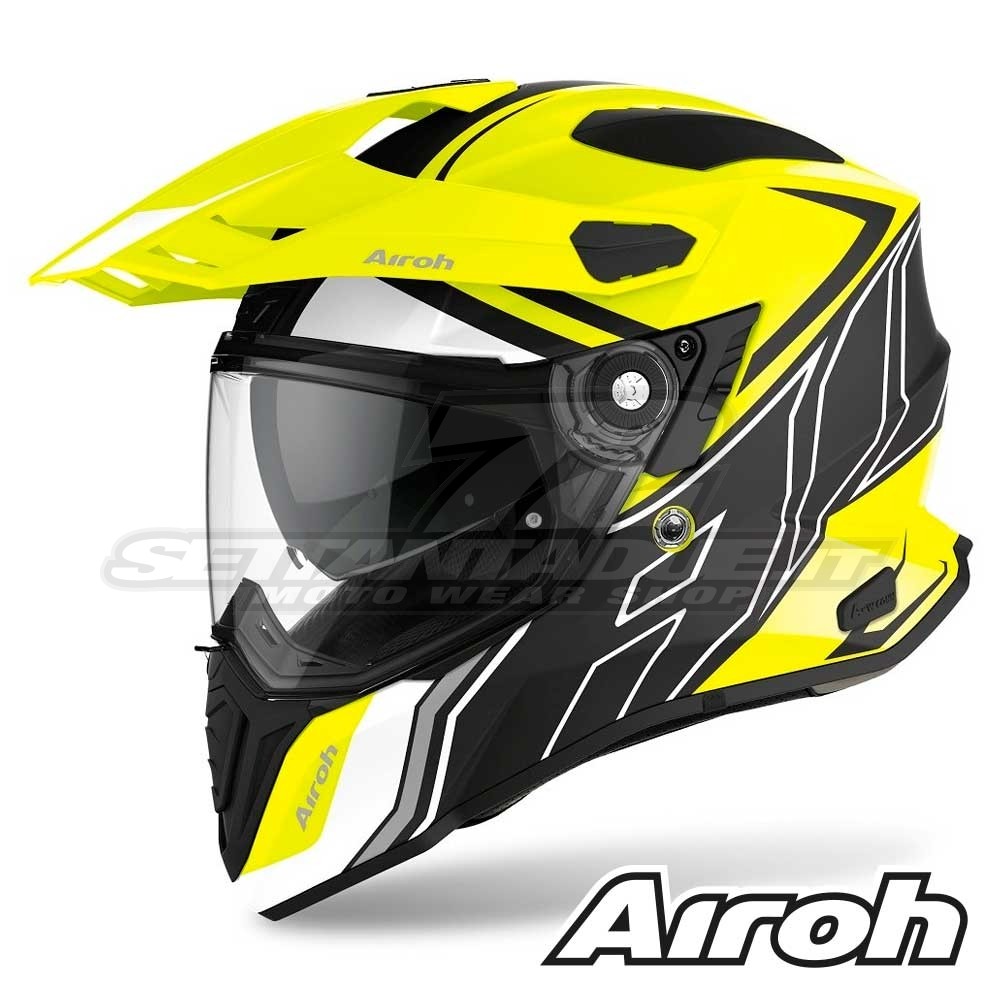 Casco Moto Crossover Airoh COMMANDER Duo - Giallo Opaco | SETTANTADUE.IT