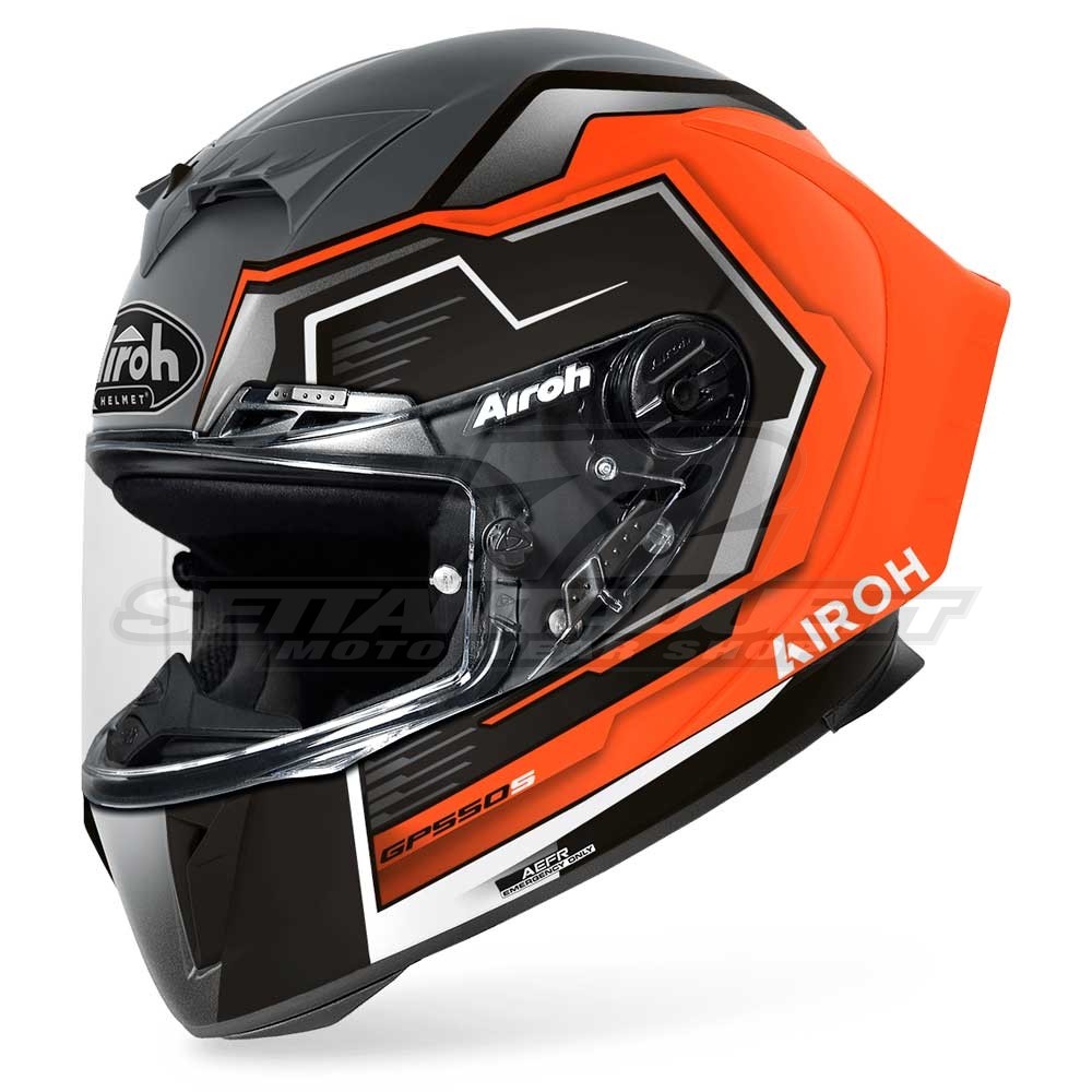 Casco Moto Airoh GP 550 S Rush - Arancione Fluo Opaco | SETTANTADUE.IT