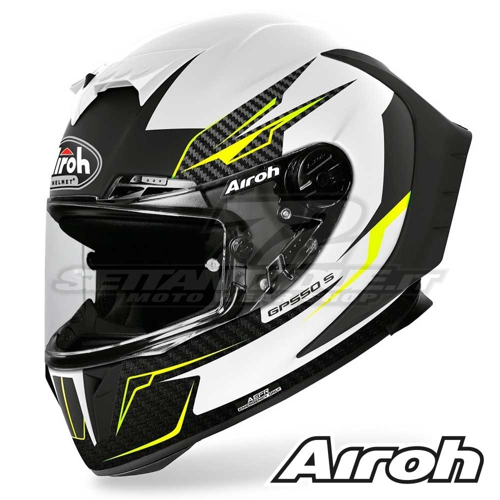 Casco Moto Integrale Airoh GP 550 S Venom - Bianco Opaco | SETTANTADUE.IT