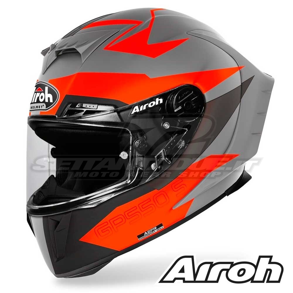 Casco Moto Integrale Airoh GP 550 S Vektor - Arancione Opaco |  SETTANTADUE.IT