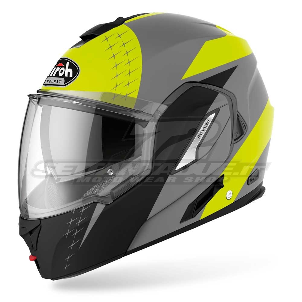 Casco Moto Apribile Airoh REV 19 Leaden - Giallo Opaco | SETTANTADUE.IT