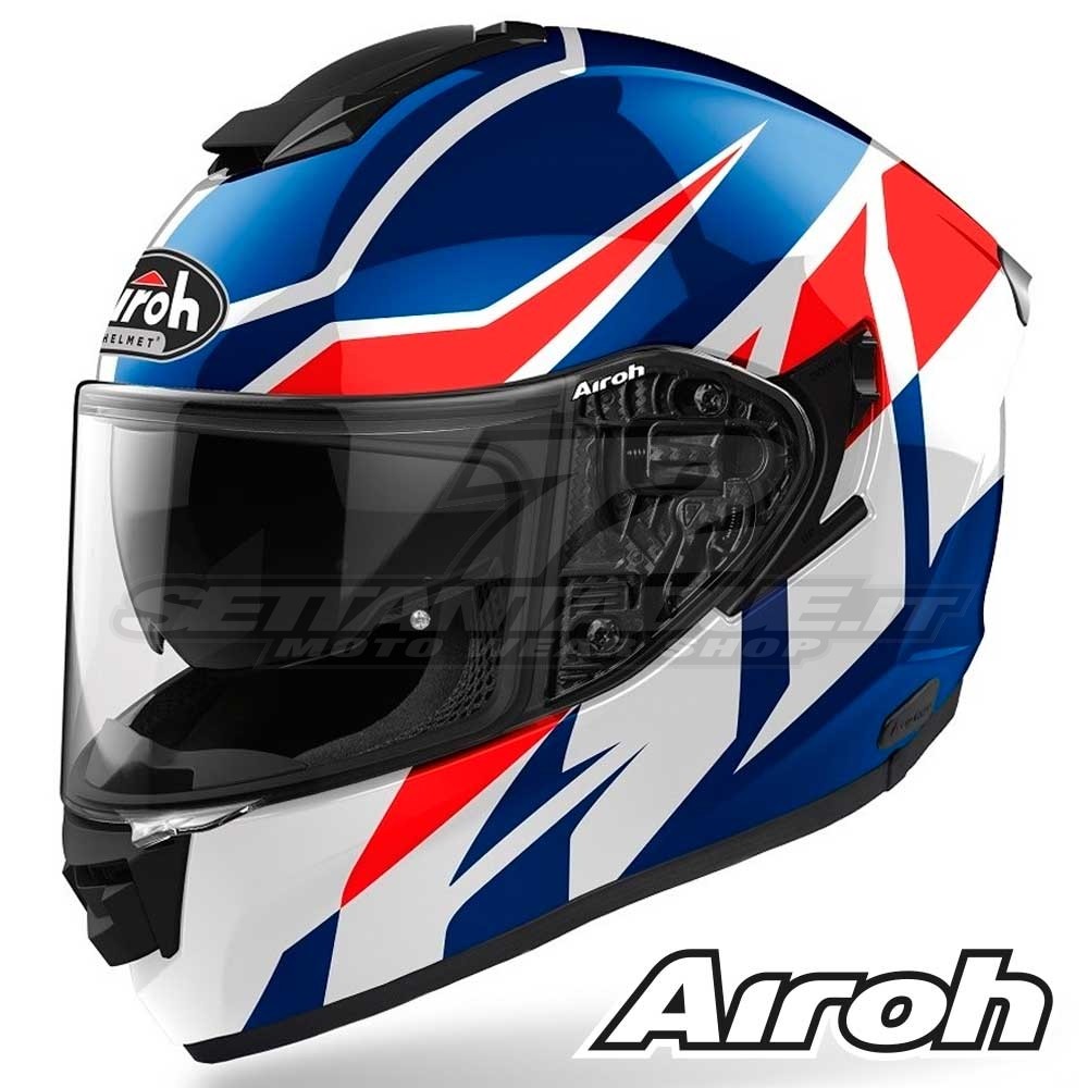 Casco Moto Integrale Airoh ST.501 Frost - Blu Rosso | SETTANTADUE.IT