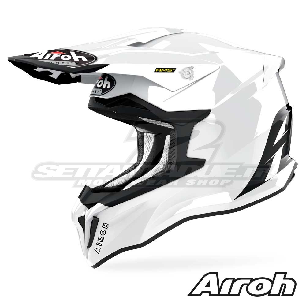 Casco Motocross Airoh STRYCKER Color - Bianco | SETTANTADUE.IT