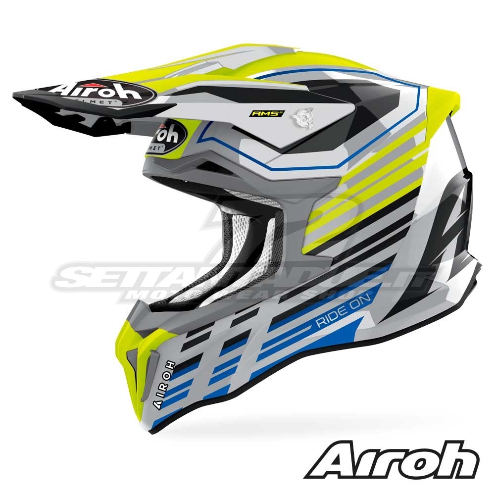 Casco Motocross Airoh STRYCKER Shaded - Giallo | SETTANTADUE.IT