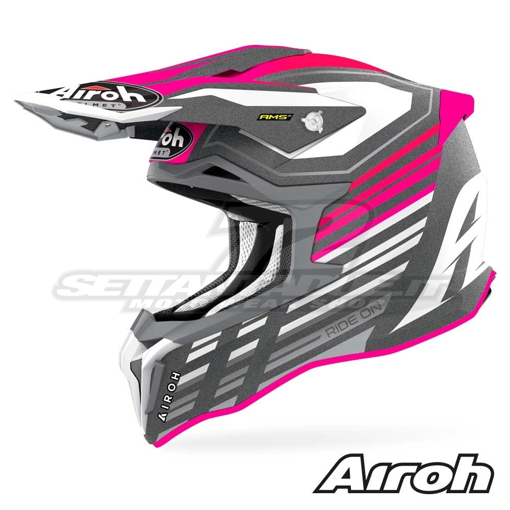 Casco Motocross Airoh STRYCKER Shaded - Rosa Opaco | SETTANTADUE.IT