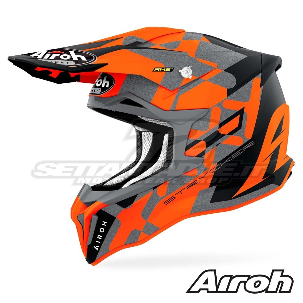 Casco Motocross Airoh STRYCKER XXX - Arancione Opaco | SETTANTADUE.IT